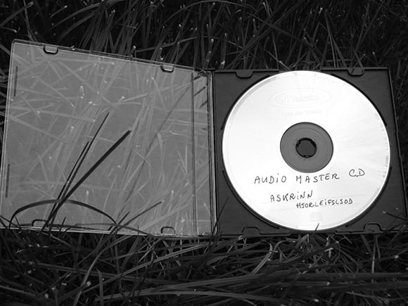 Master CD of Hjørleifsljóð about to be sent to the pressing factory