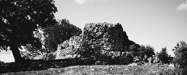 Nuraghe Adoni, a megalithic building made by the Nuragic Bronze Age civilization